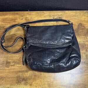 Margot New York Crossbody Bag Womens Black Leather Flap Zip Shoulder Purse